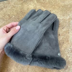 UGG Fur Lined Leather Gloves